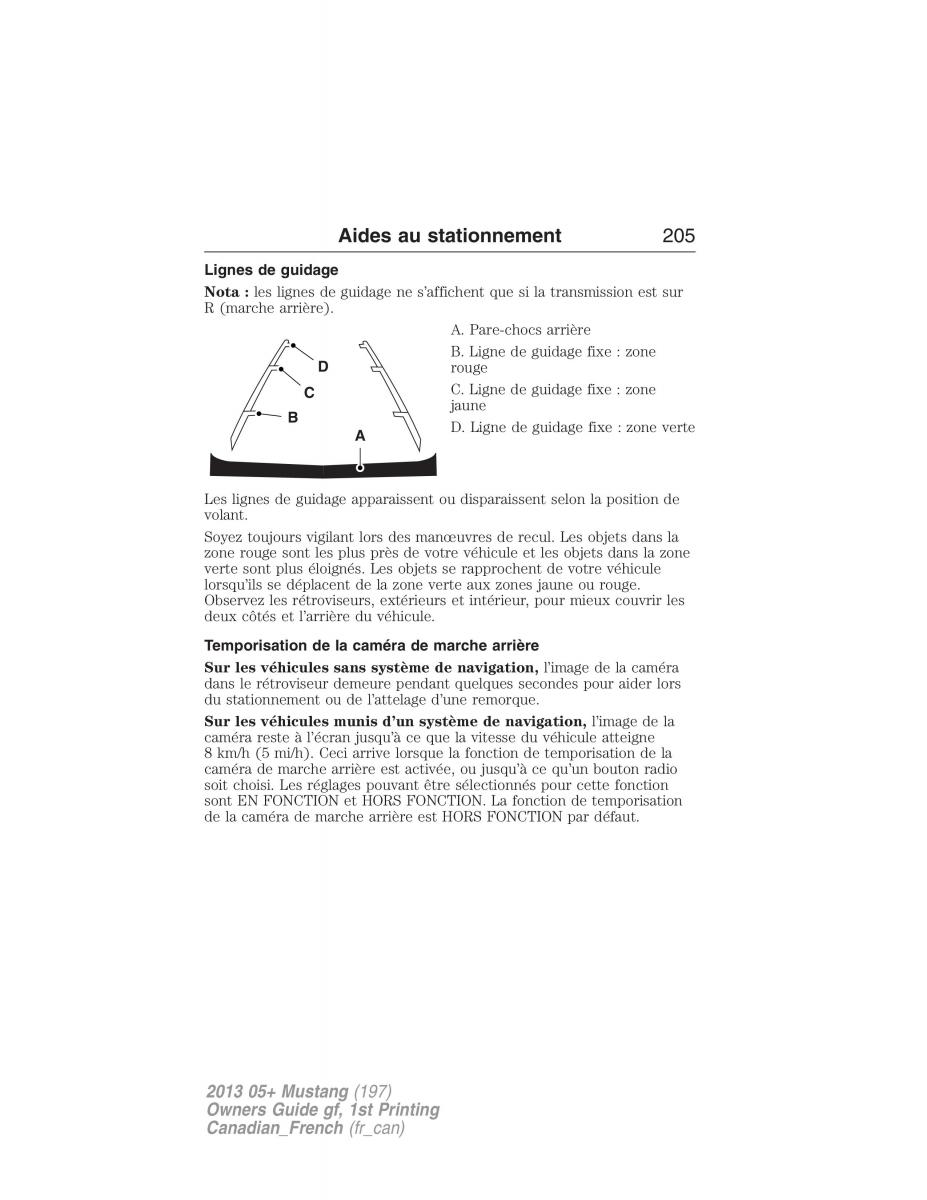 Ford Mustang V 5 manuel du proprietaire / page 205