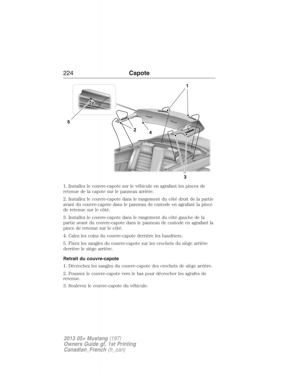 Ford Mustang V 5 manuel du proprietaire / page 224