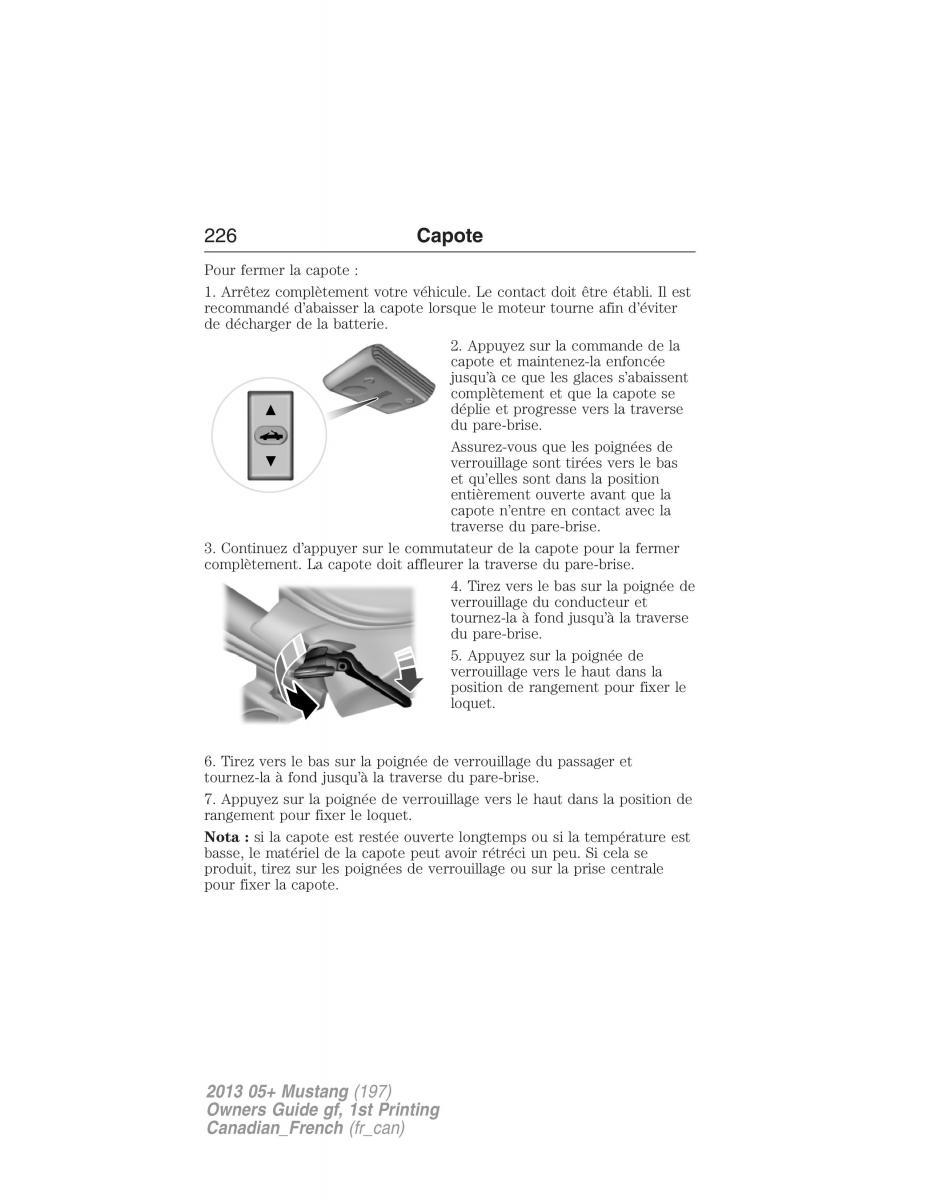 Ford Mustang V 5 manuel du proprietaire / page 226