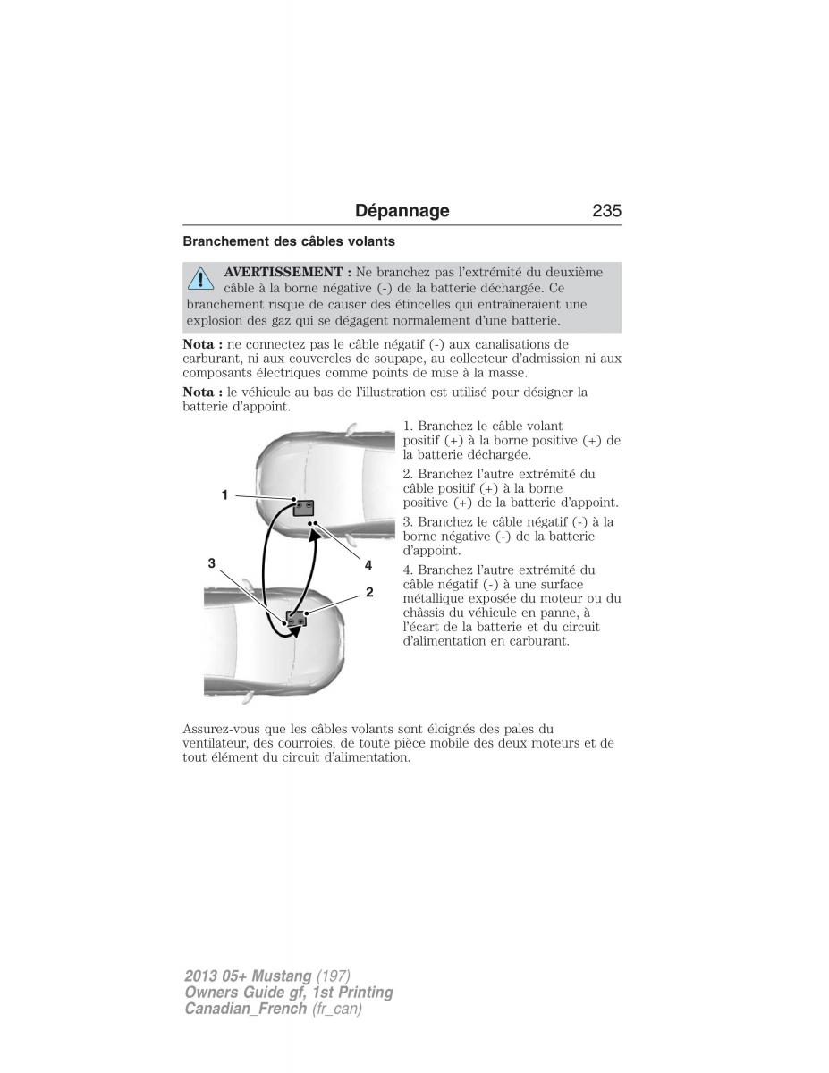 Ford Mustang V 5 manuel du proprietaire / page 235