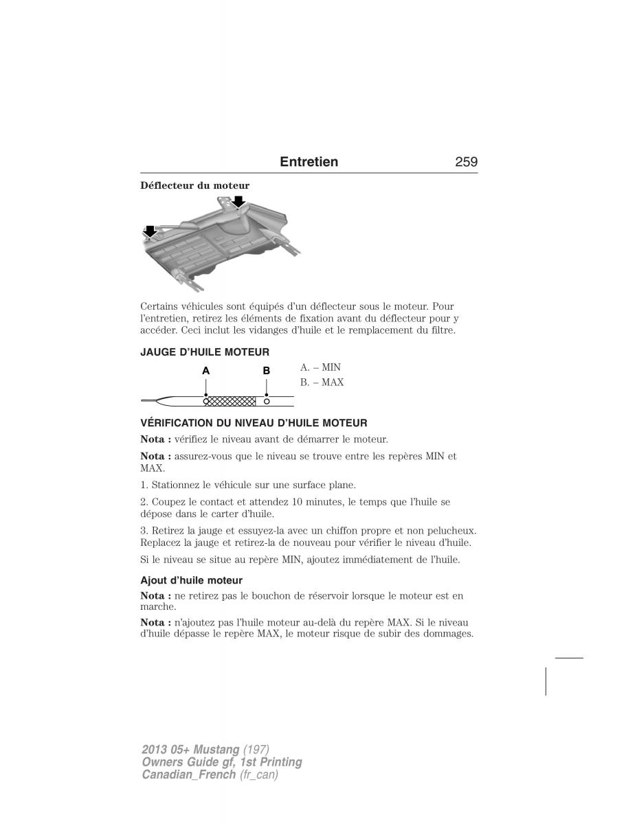 Ford Mustang V 5 manuel du proprietaire / page 259