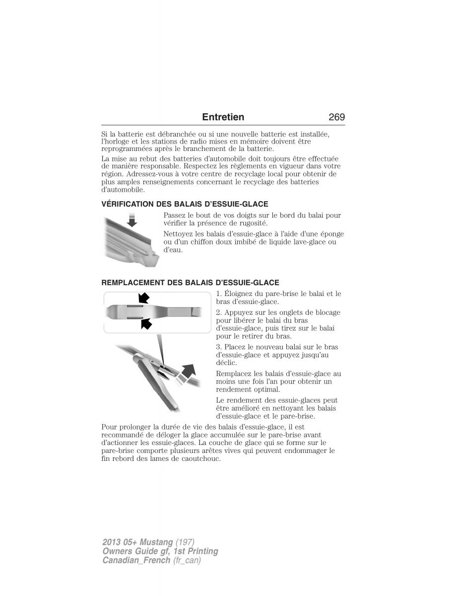 Ford Mustang V 5 manuel du proprietaire / page 269