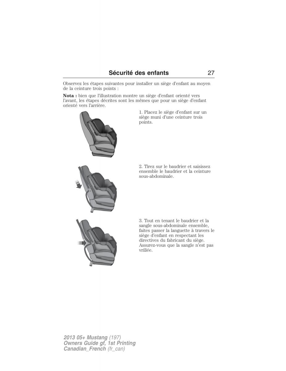 Ford Mustang V 5 manuel du proprietaire / page 27