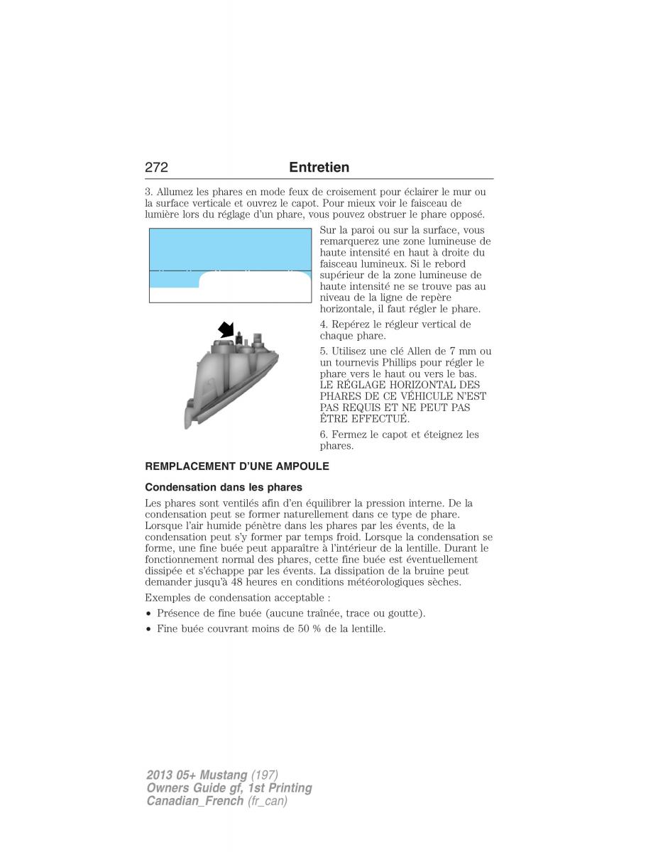 Ford Mustang V 5 manuel du proprietaire / page 272