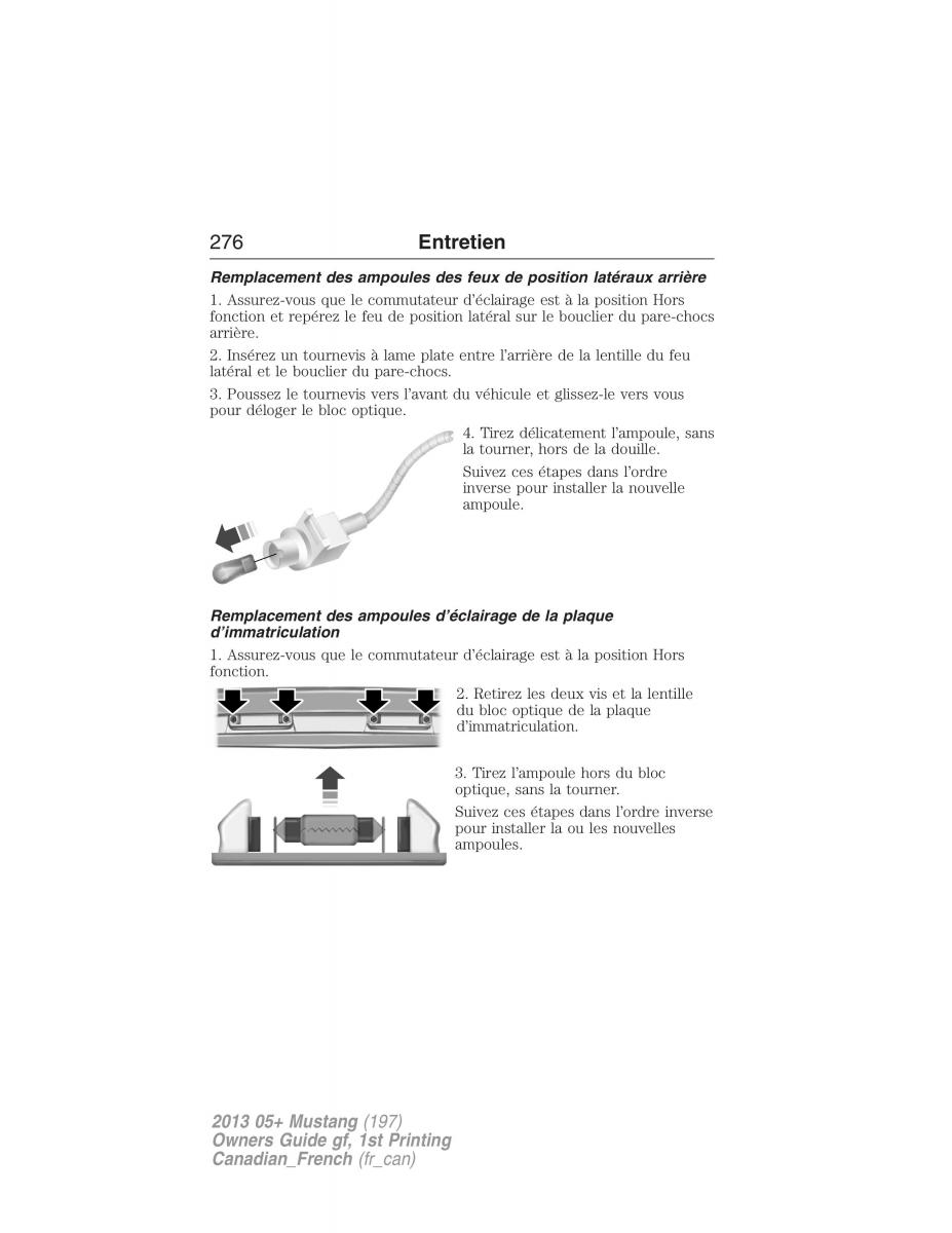 Ford Mustang V 5 manuel du proprietaire / page 276