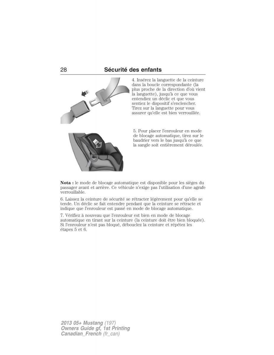 Ford Mustang V 5 manuel du proprietaire / page 28