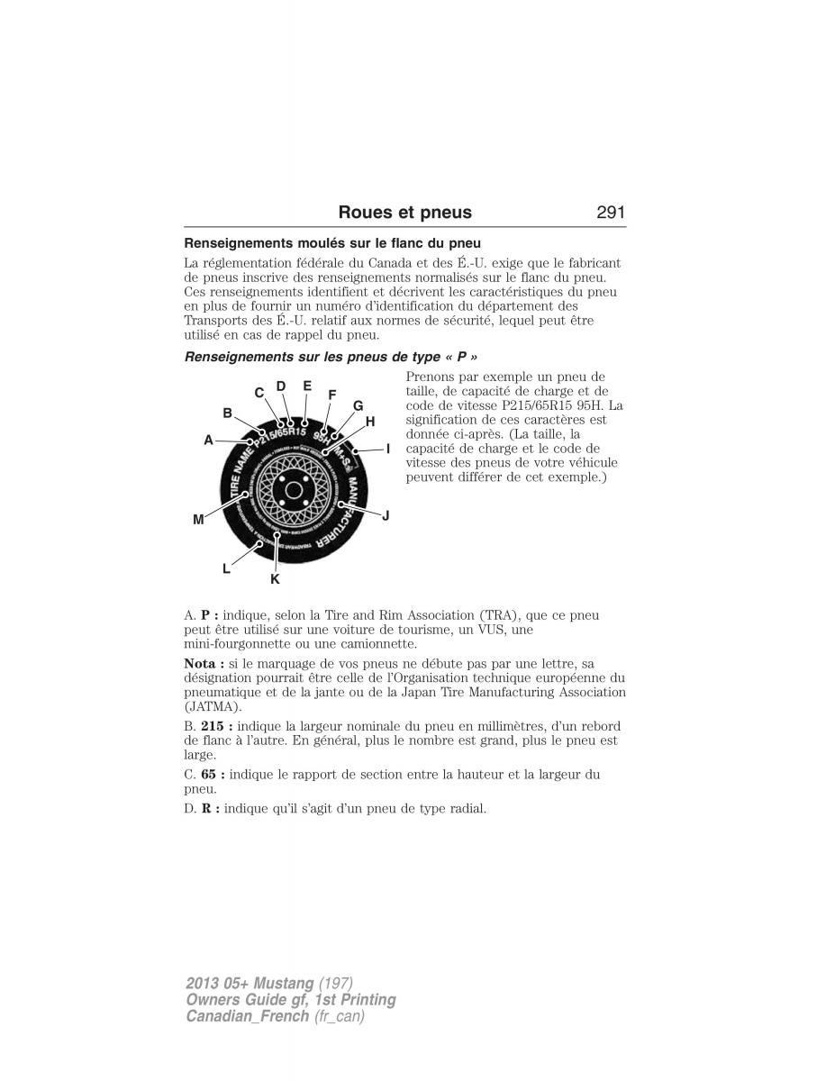 Ford Mustang V 5 manuel du proprietaire / page 291