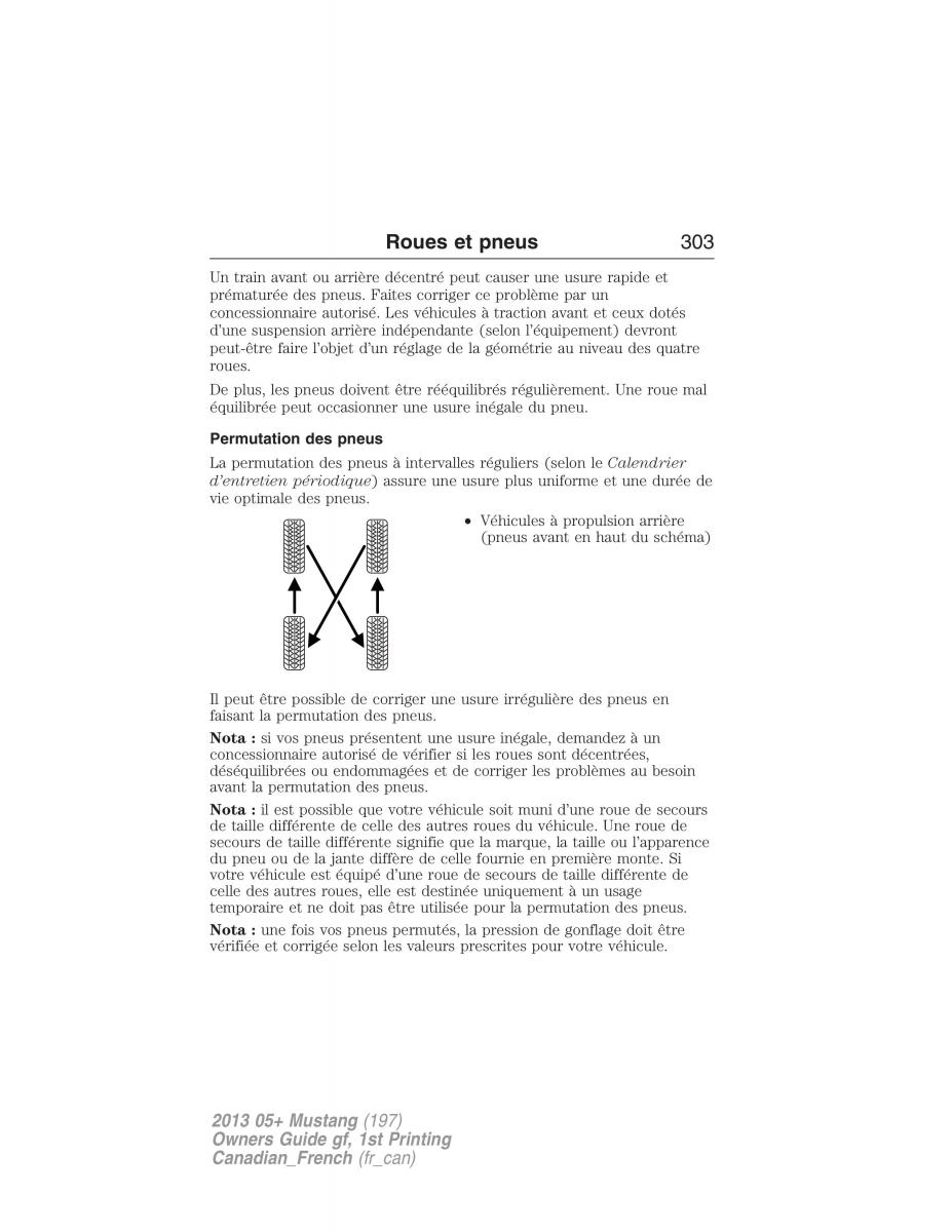 Ford Mustang V 5 manuel du proprietaire / page 303