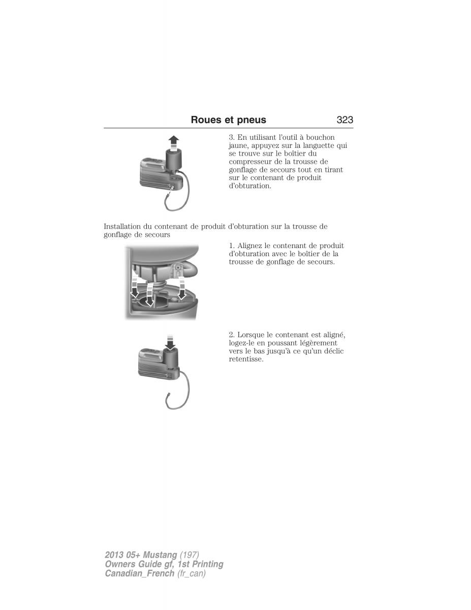 Ford Mustang V 5 manuel du proprietaire / page 323