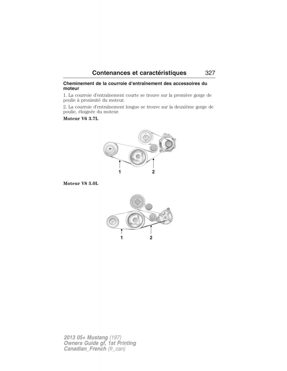 Ford Mustang V 5 manuel du proprietaire / page 327