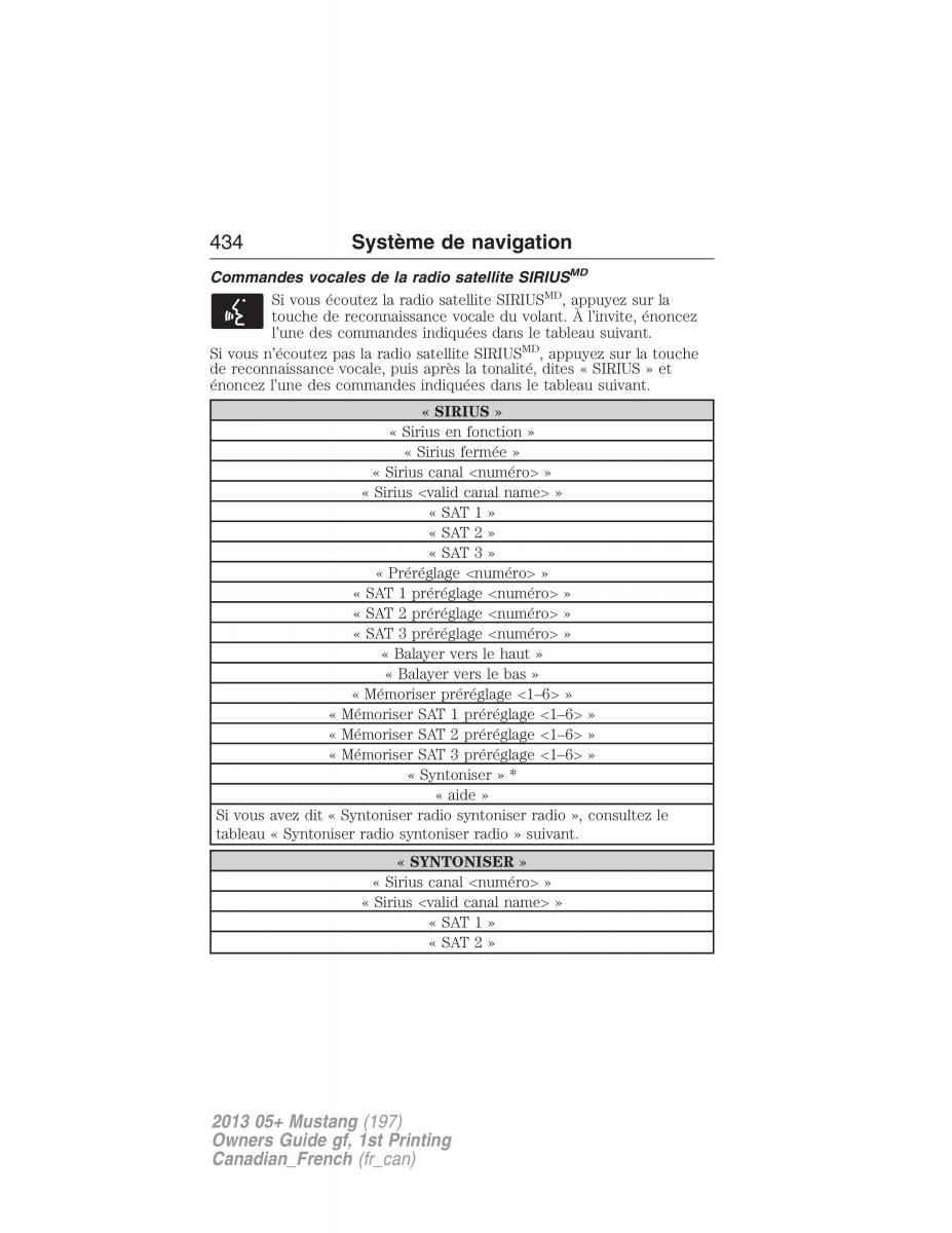 Ford Mustang V 5 manuel du proprietaire / page 434