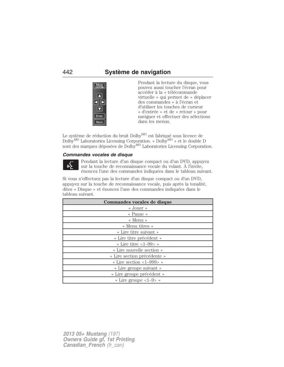 Ford Mustang V 5 manuel du proprietaire / page 442