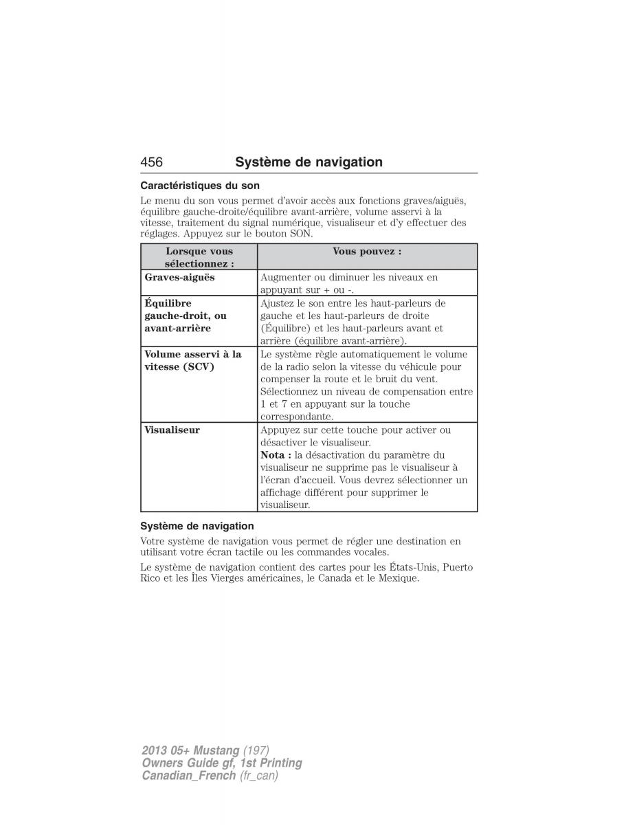 Ford Mustang V 5 manuel du proprietaire / page 456