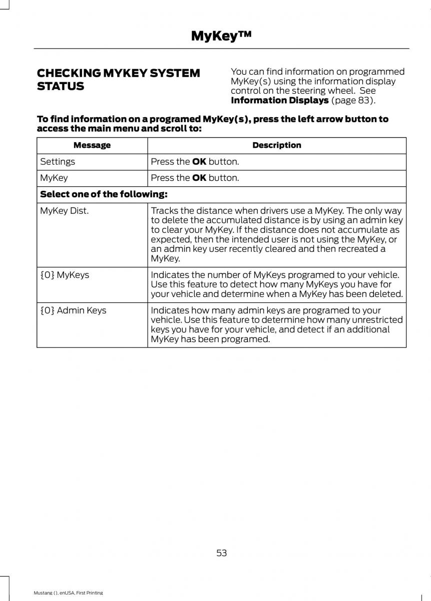 Ford Mustang VI 6 owners manual / page 56