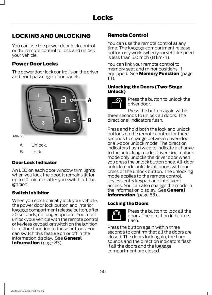 Ford Mustang VI 6 owners manual / page 59