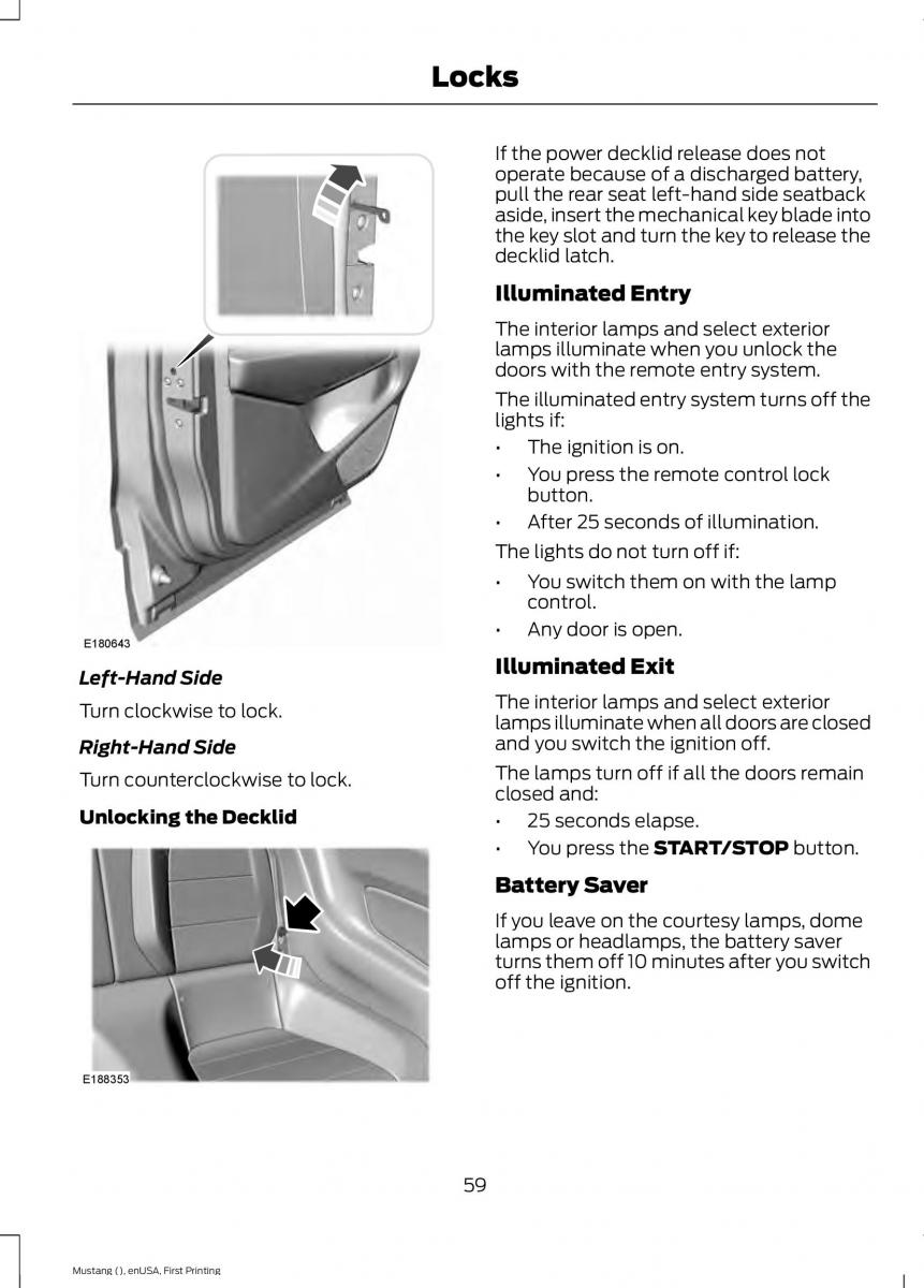 Ford Mustang VI 6 owners manual / page 62