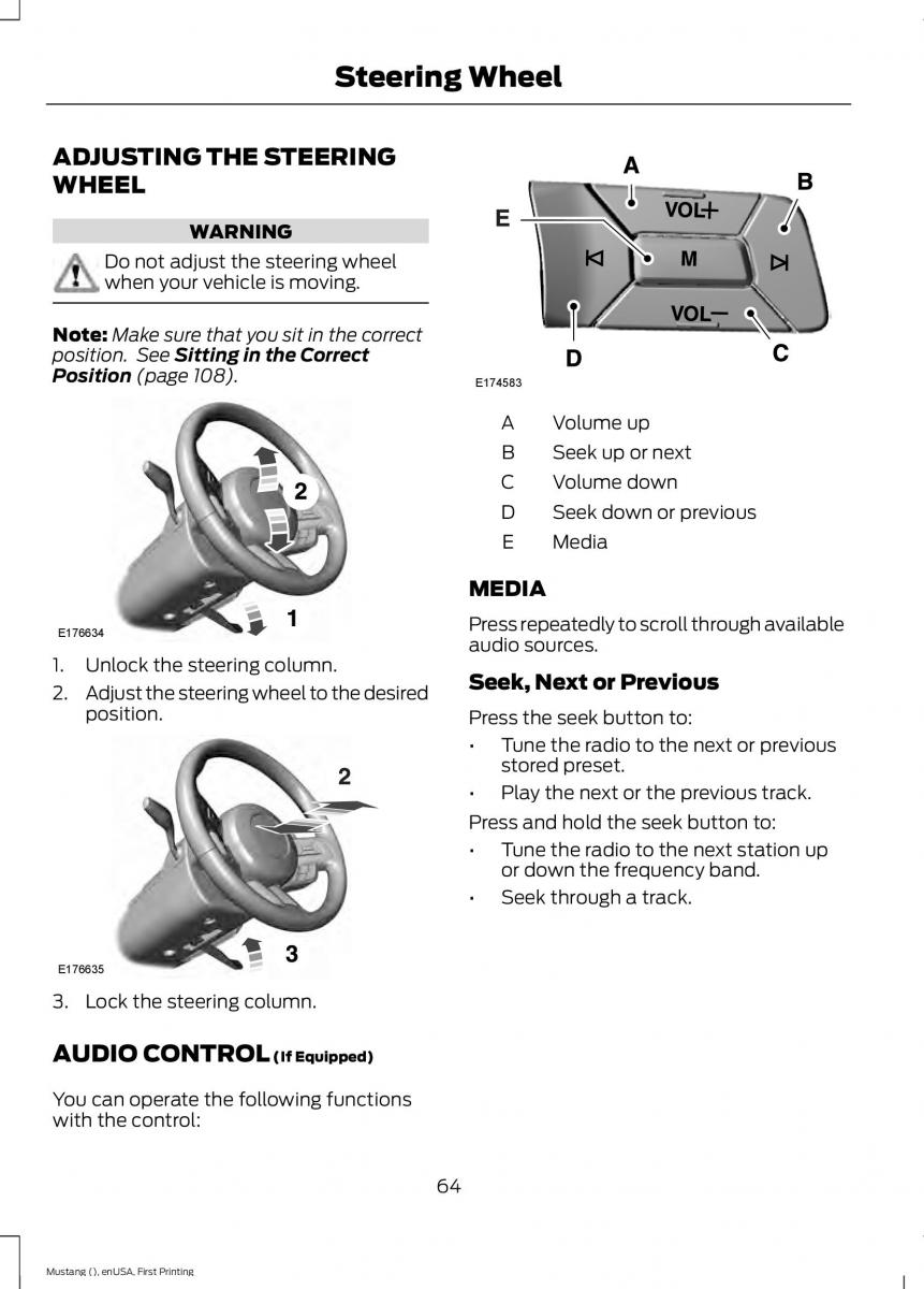 Ford Mustang VI 6 owners manual / page 67