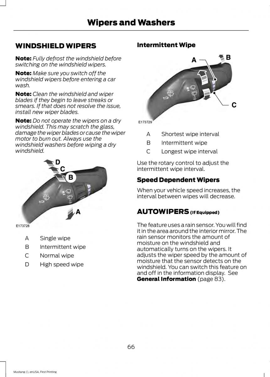 Ford Mustang VI 6 owners manual / page 69