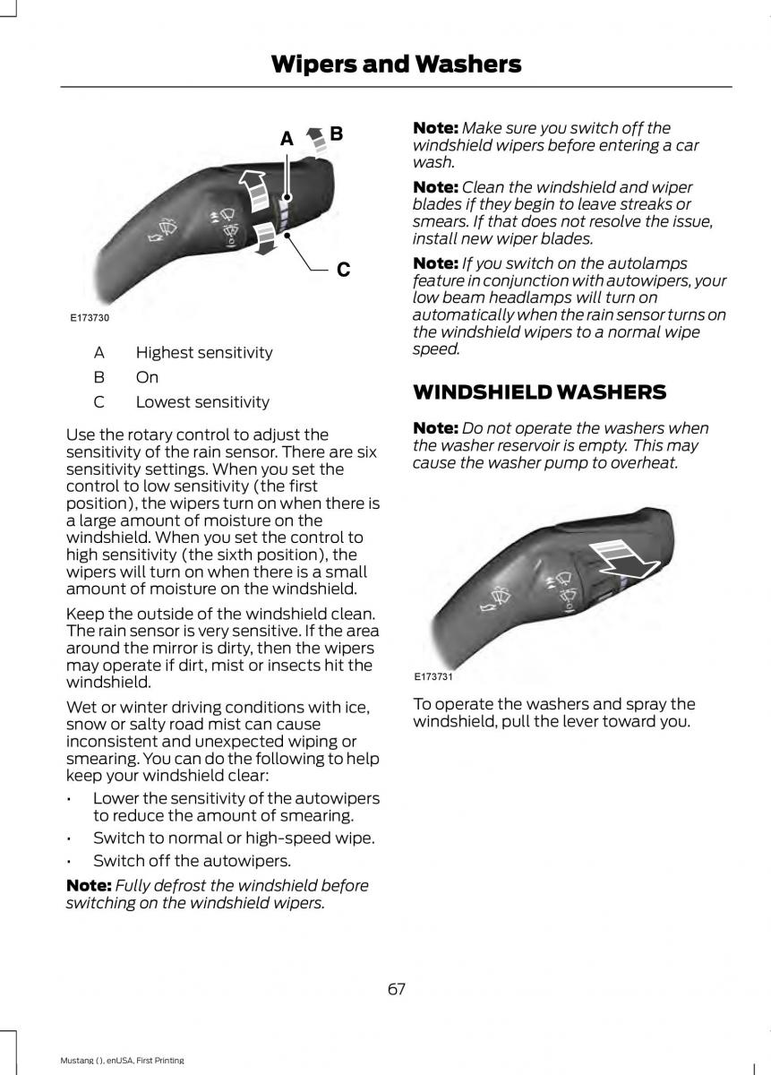 Ford Mustang VI 6 owners manual / page 70