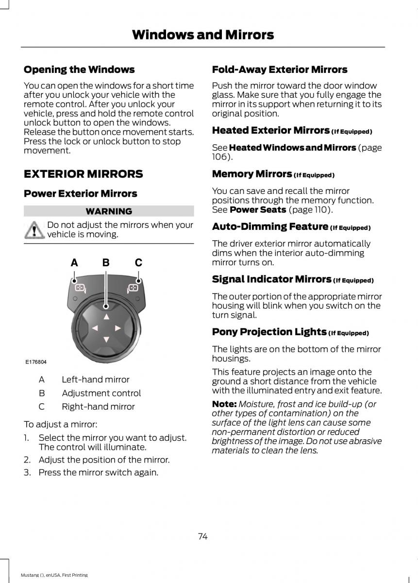 Ford Mustang VI 6 owners manual / page 77