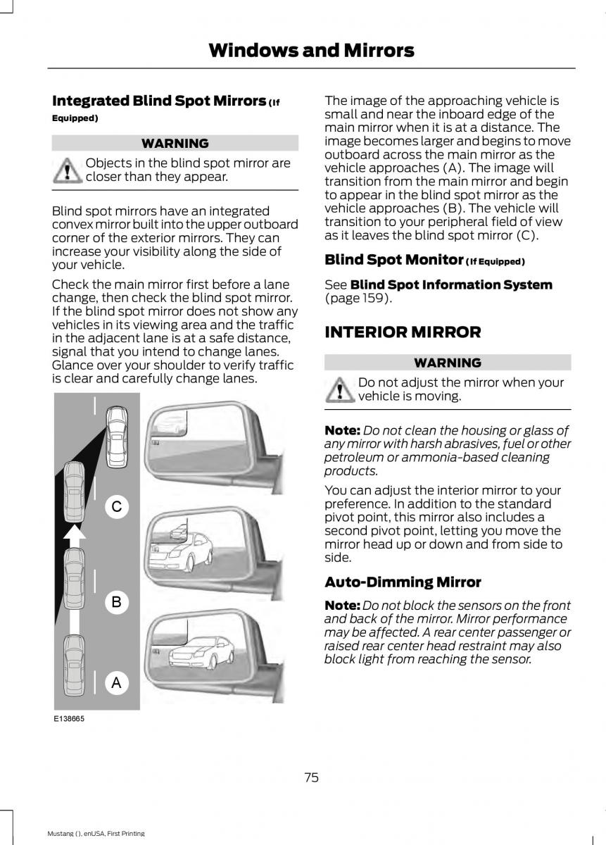 Ford Mustang VI 6 owners manual / page 78