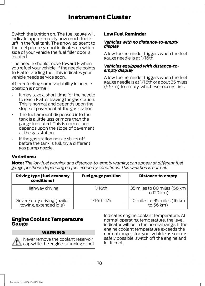 Ford Mustang VI 6 owners manual / page 81