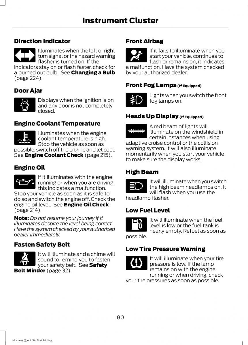 Ford Mustang VI 6 owners manual / page 83