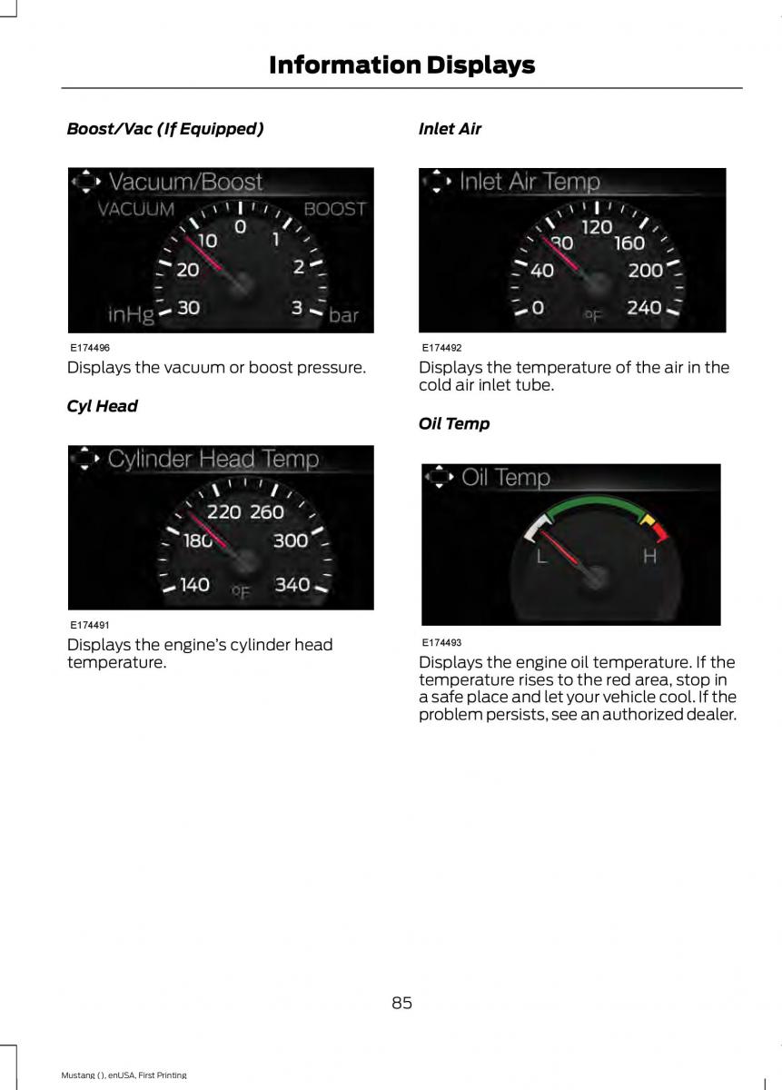 Ford Mustang VI 6 owners manual / page 88