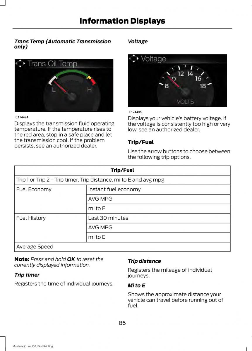 Ford Mustang VI 6 owners manual / page 89