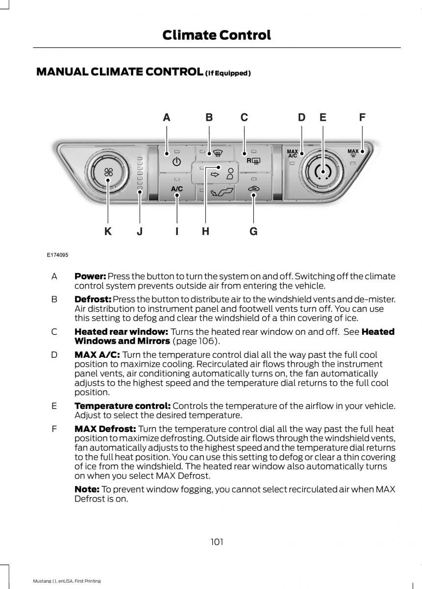 Ford Mustang VI 6 owners manual / page 104