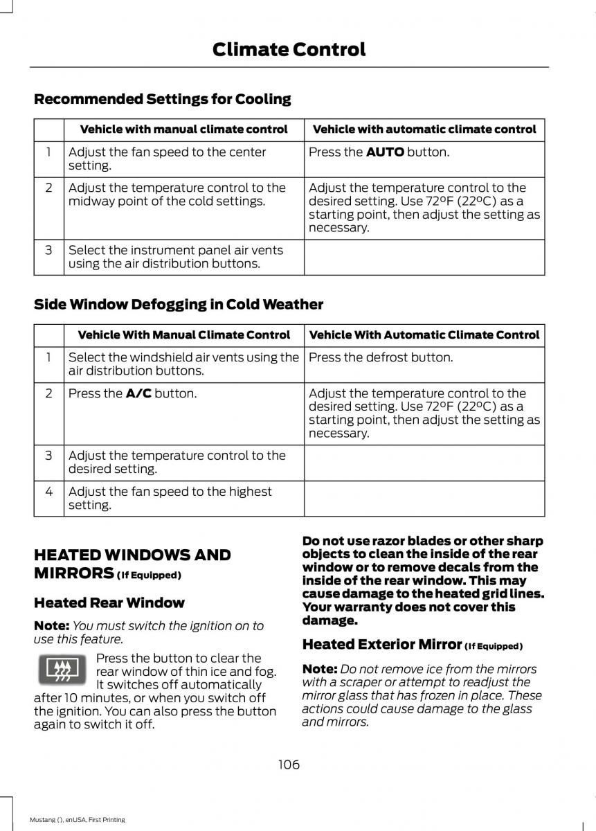 Ford Mustang VI 6 owners manual / page 109