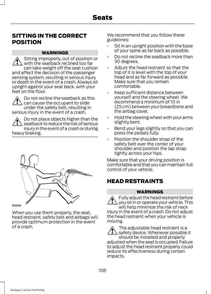 Ford Mustang VI 6 owners manual / page 111