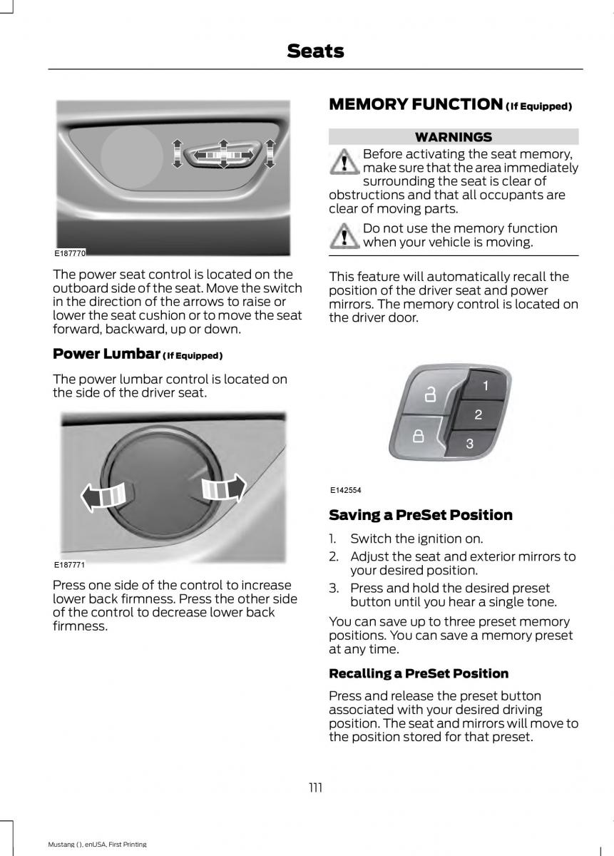 Ford Mustang VI 6 owners manual / page 114