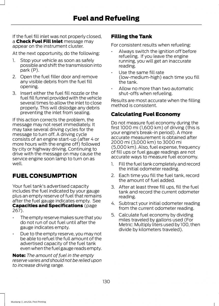 Ford Mustang VI 6 owners manual / page 133