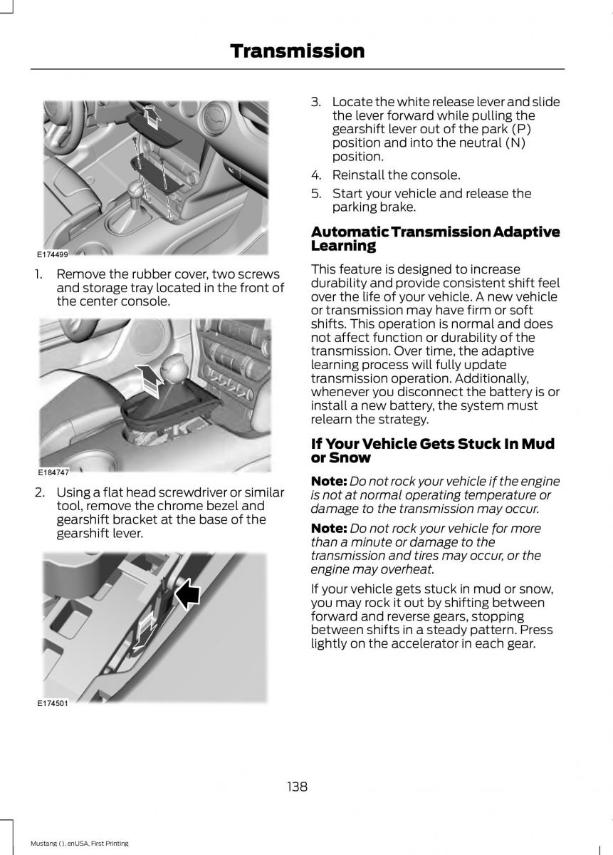 Ford Mustang VI 6 owners manual / page 141