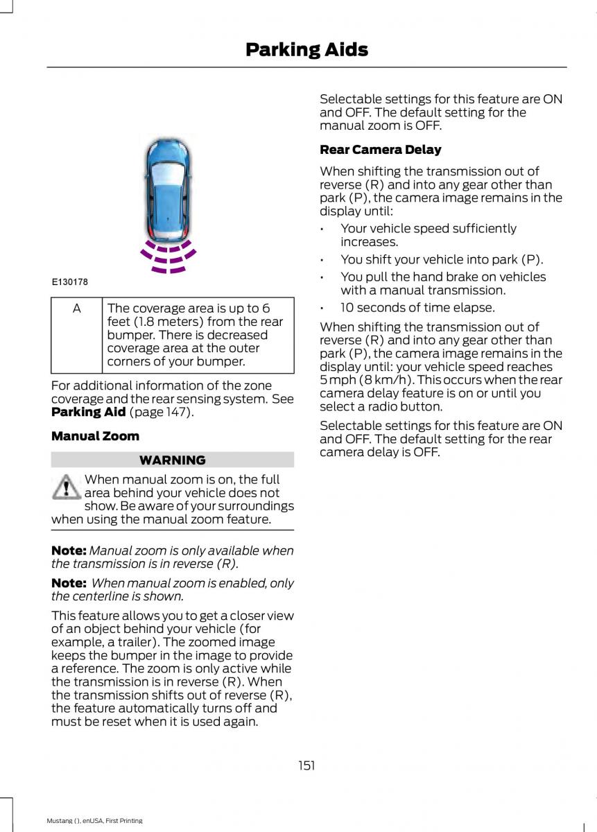 Ford Mustang VI 6 owners manual / page 154