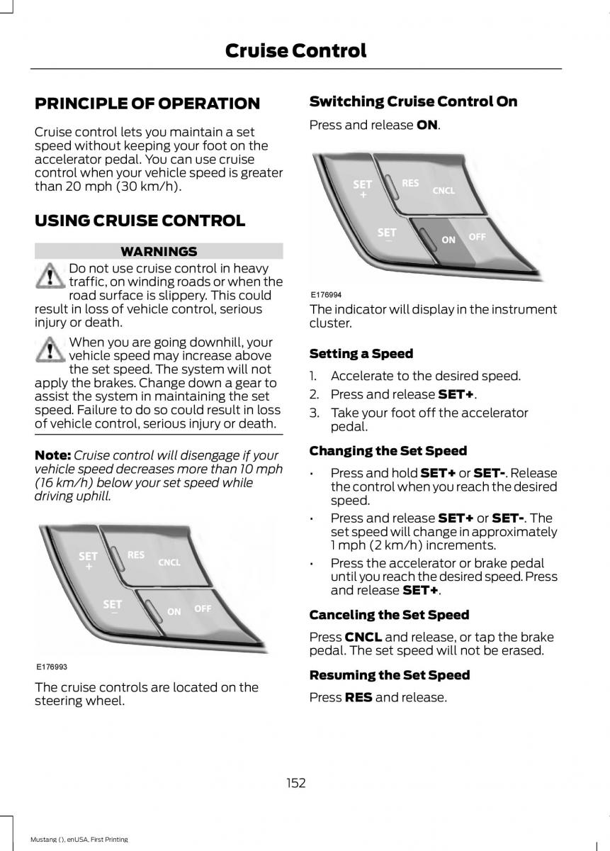 Ford Mustang VI 6 owners manual / page 155