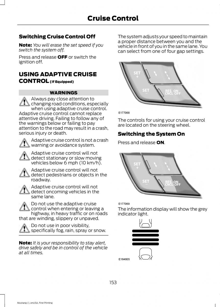 Ford Mustang VI 6 owners manual / page 156