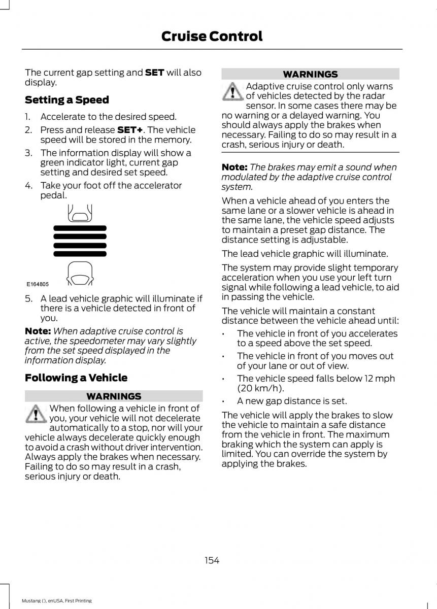 Ford Mustang VI 6 owners manual / page 157