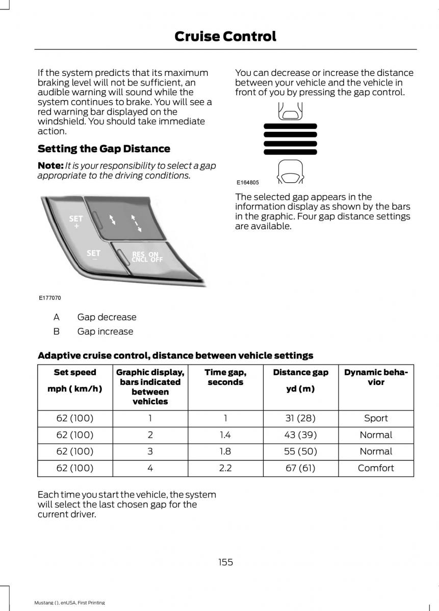 Ford Mustang VI 6 owners manual / page 158