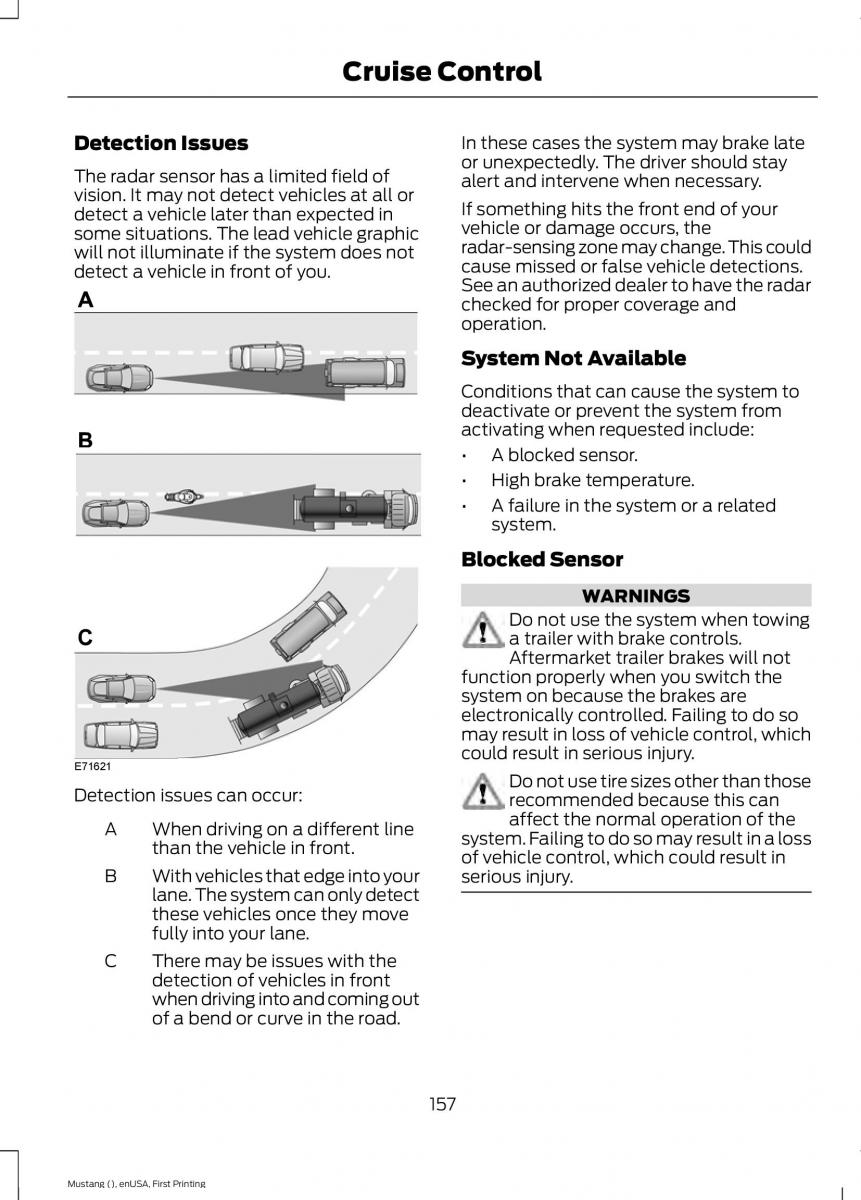 Ford Mustang VI 6 owners manual / page 160