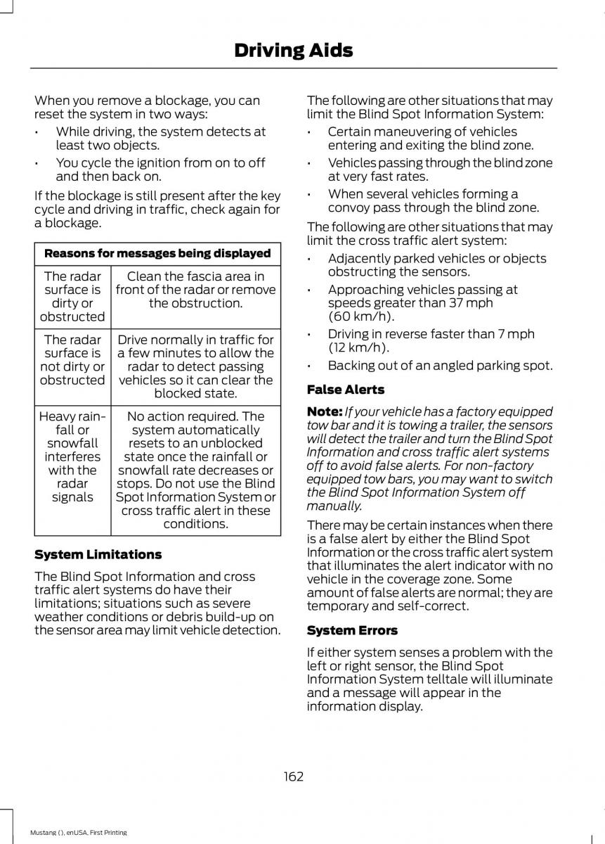 Ford Mustang VI 6 owners manual / page 165