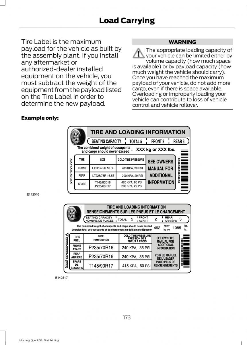 Ford Mustang VI 6 owners manual / page 176