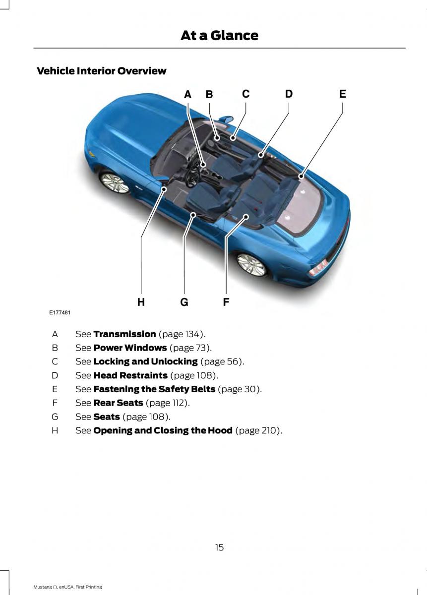 Ford Mustang VI 6 owners manual / page 18