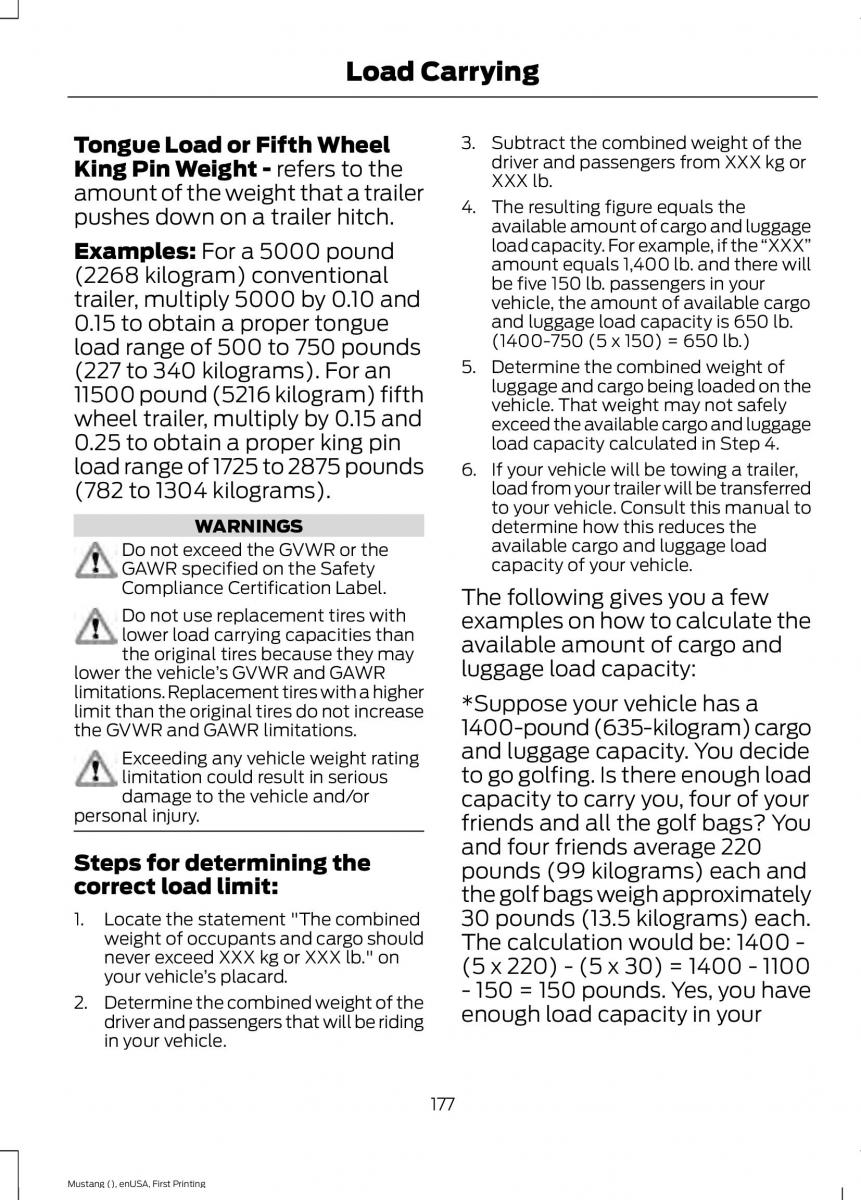 Ford Mustang VI 6 owners manual / page 180