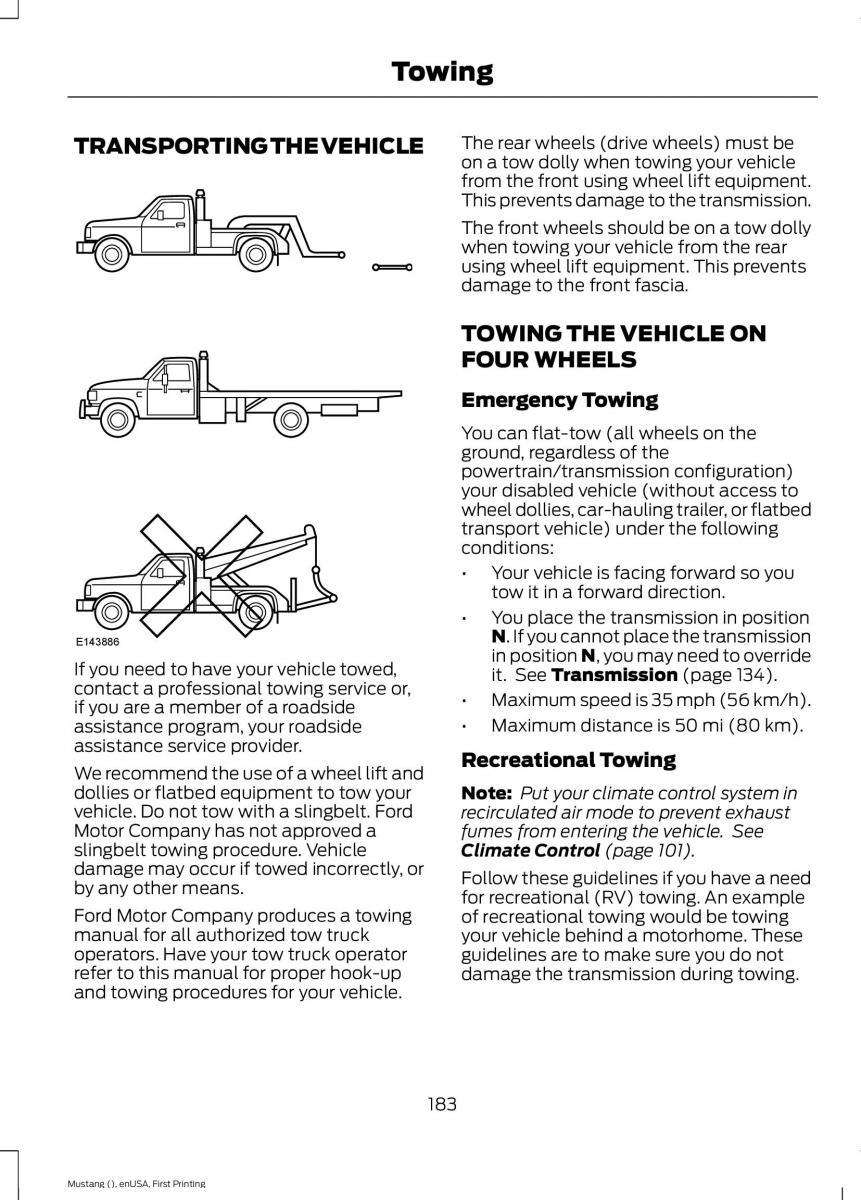 Ford Mustang VI 6 owners manual / page 186