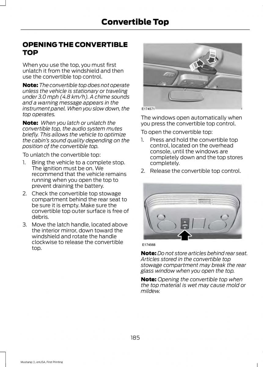 Ford Mustang VI 6 owners manual / page 188