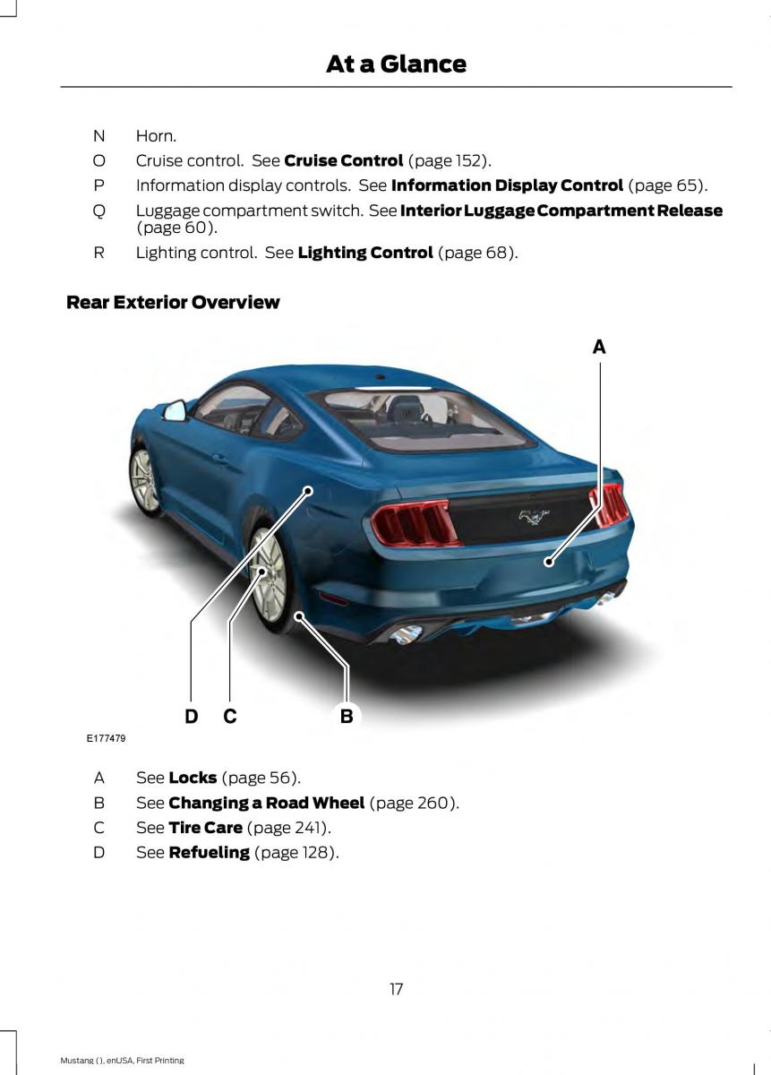 Ford Mustang VI 6 owners manual / page 20