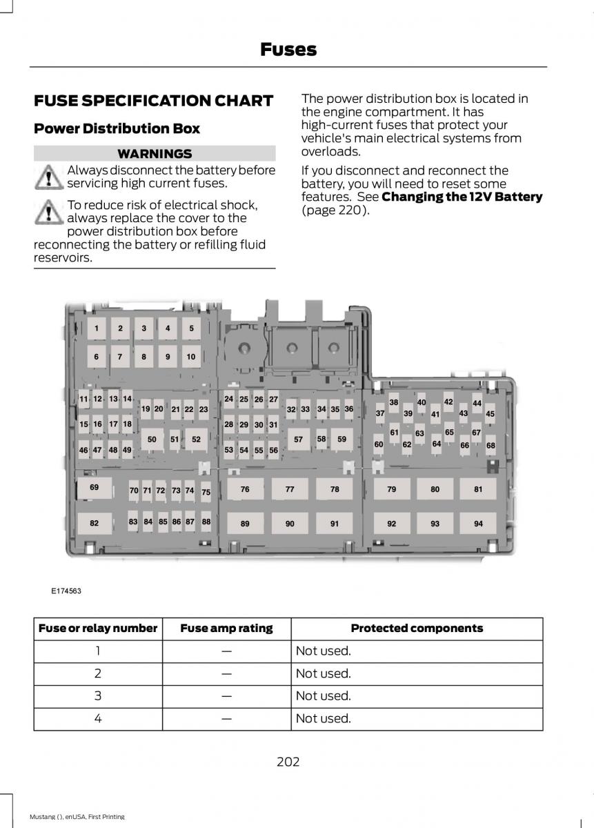 Ford Mustang VI 6 owners manual / page 205