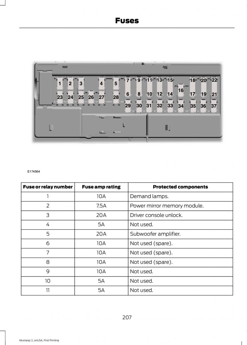 Ford Mustang VI 6 owners manual / page 210